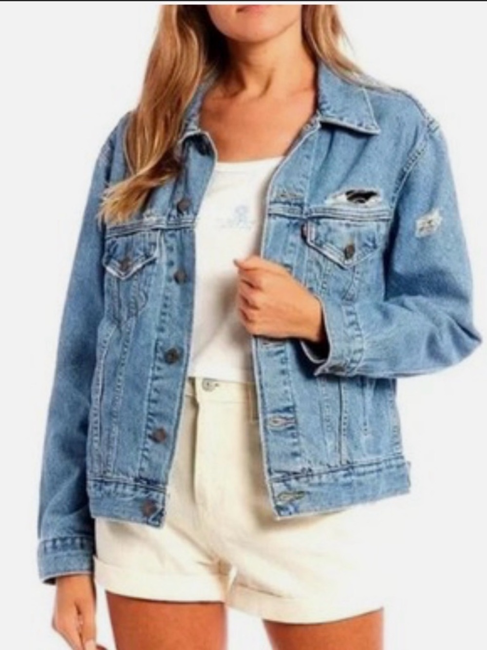 Levi's Light Blue Distressed Denim Jacket